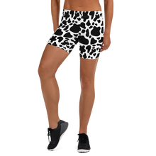 Load image into Gallery viewer, &quot;Moo Merch&quot; Shorts - Black Cow Print
