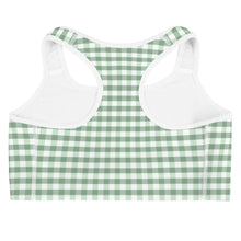 Load image into Gallery viewer, Sports Bra - Sage Green Gingham
