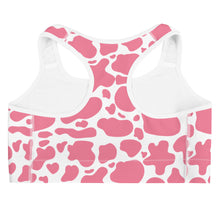 Load image into Gallery viewer, Sports Bra - Pink Cow Print
