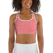 Load image into Gallery viewer, Sports Bra - Red Gingham
