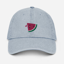 Load image into Gallery viewer, &quot;Watermelon&quot; Embroidered Denim Hat
