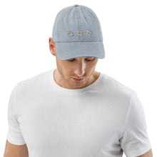 Load image into Gallery viewer, &quot;Daisies&quot; Embroidered Denim Hat
