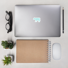 Load image into Gallery viewer, &quot;Moo Merch&quot; Cow Sticker - Blue
