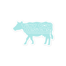Load image into Gallery viewer, &quot;Moo Merch&quot; Cow Sticker - Blue
