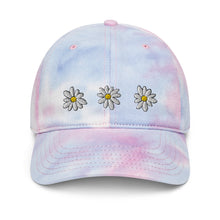 Load image into Gallery viewer, &quot;Daisies&quot; Embroidered Tie Dye Hat
